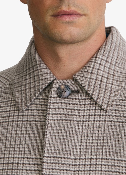 Reiss Morpeth mantel in wolblend met ruitdessin - detail 3 grijsmele