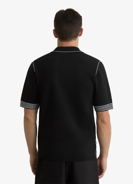 Reiss Newbury regular fit polo met borstzak  - achterkant 6 black / zwart