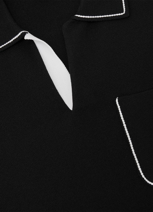 Reiss Newbury regular fit polo met borstzak  - detail 4 black / zwart