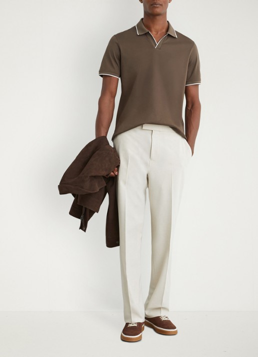 Reiss Nico regular fit polo - voorkant 3 bruin