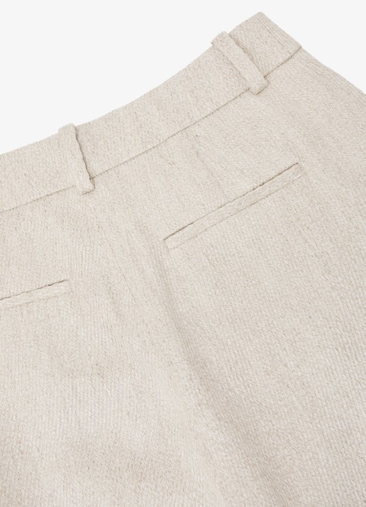 Reiss Nolah high waist wide fit pantalon in linnenblend - detail 4 naturel