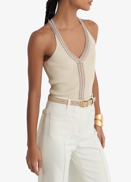 Reiss Nora top met ribstructuur