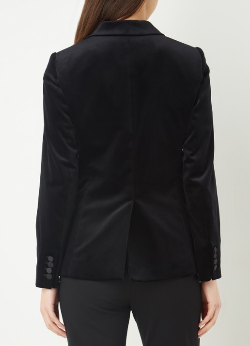 Reiss Opal blazer van fluweel met paspelzakken  - achterkant 4 zwart