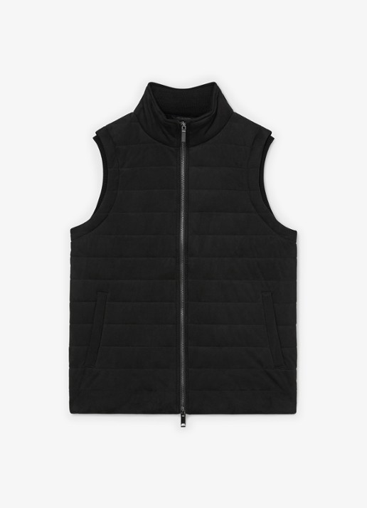 Reiss Orson grofgebreide gilet met steekzakken - voorkant black / zwart