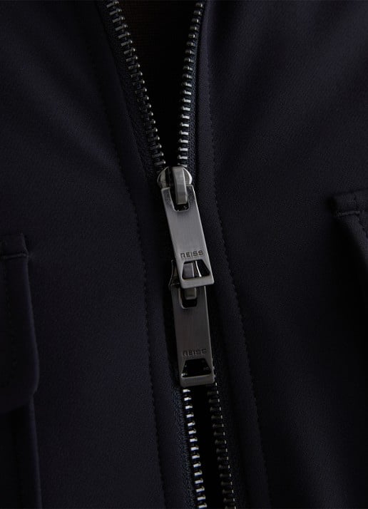 Reiss Oshei overshirt met borstzakken - detail 4 donkerblauw