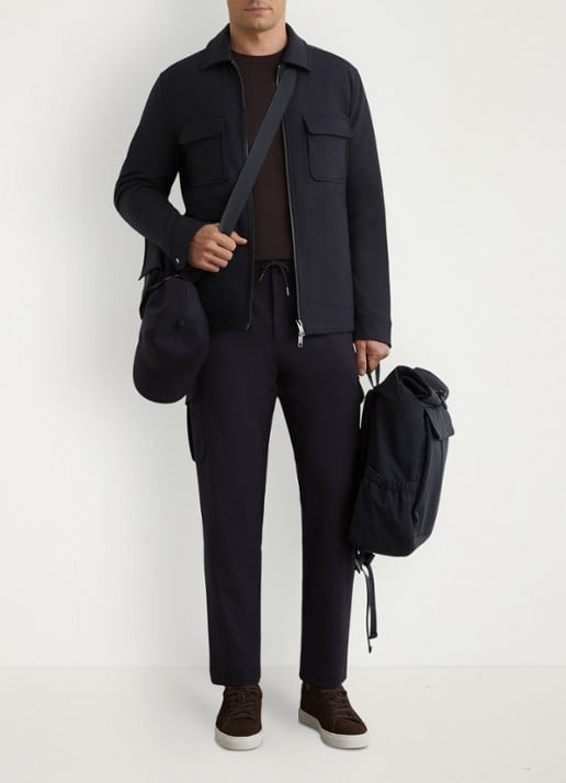 Reiss Oshei overshirt met borstzakken - detail 6 donkerblauw