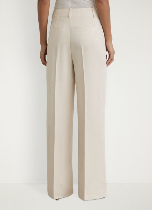 Reiss Ottie high waist wide fit pantalon met bloemenprint - achterkant 3 wit
