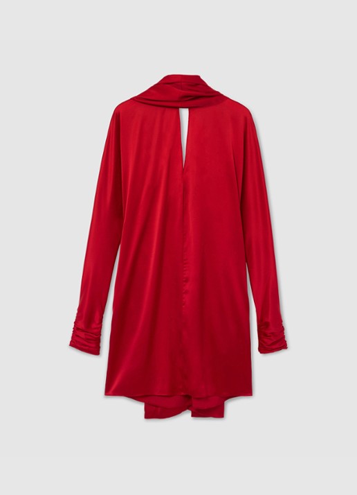 Reiss Ottilie mini jurk met sjaalkraag - voorkant 6 rood