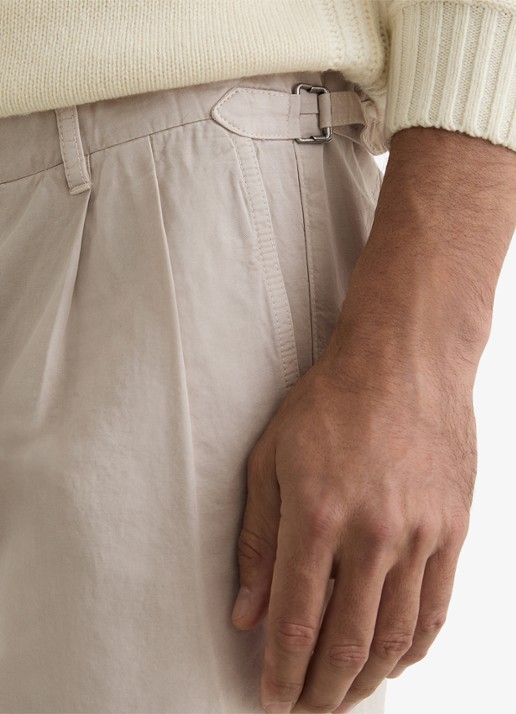 Reiss Pablo tapered fit pantalon in linnenblend - detail 5 stone / beige