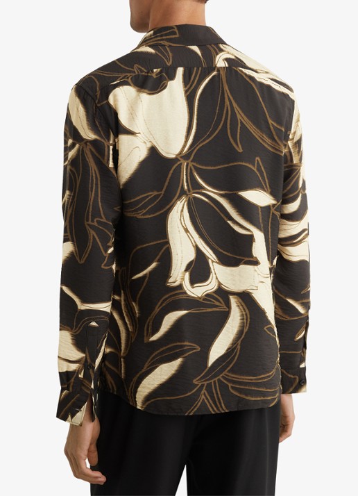 Reiss Paloma overhemd met grafische print  - achterkant black / zwart