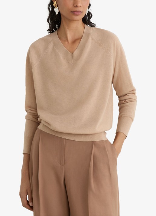 Reiss Paris fijngebreide pullover in merino wolblend