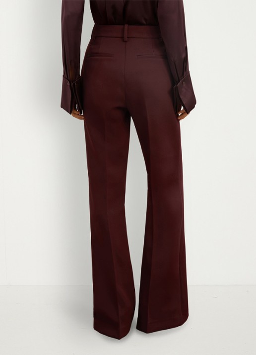 Reiss Parisa mid waist flared fit broek met opgestikte zakken - achterkant 6 donkerrood
