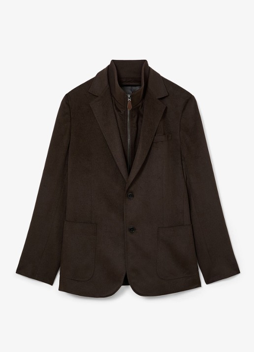 Reiss PATCH regular fit colbert in wolblend  - voorkant 6 chocoladebruin