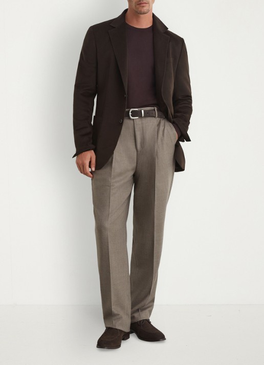Reiss PATCH regular fit colbert in wolblend  - voorkant 7 chocoladebruin