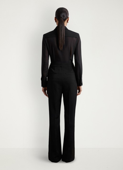 Reiss Perla jumpsuit met kraag  - achterkant 6 zwart