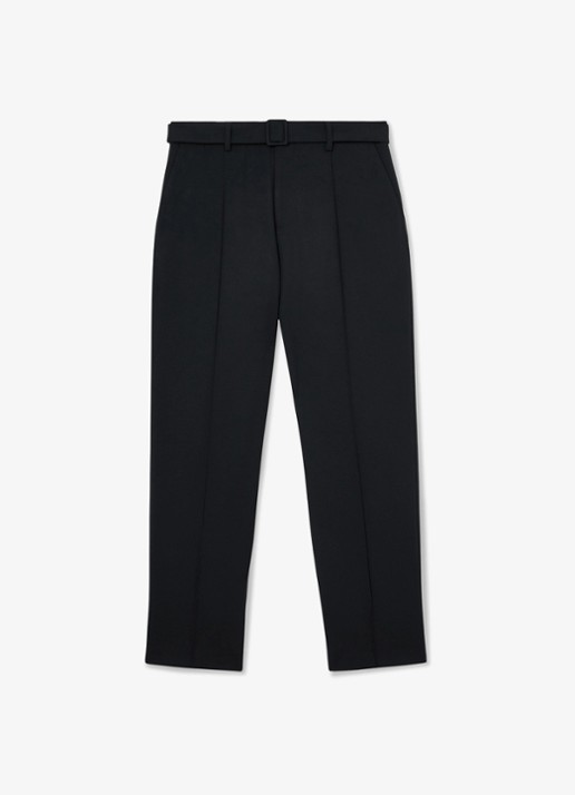 Reiss Peshi straight fit pantalon met ceintuur - voorkant 5 donkerblauw