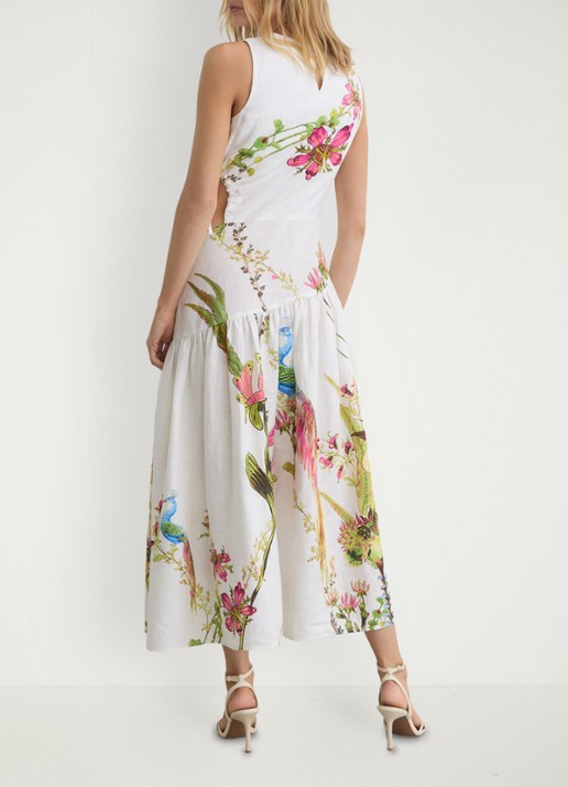 Reiss Petite Bianca midi jurk met cut-out detail - achterkant 5 wit