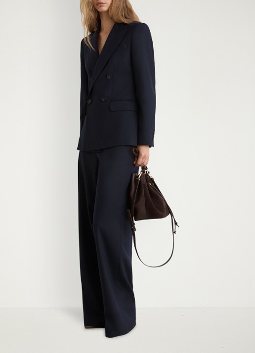Reiss Petite double-breasted Blazer in wolblend - voorkant 7 blauw