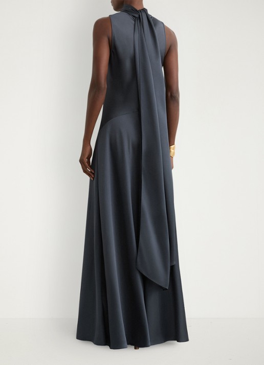 Reiss Petite Fae maxi jurk met sjaalkraag - achterkant 7 grijs