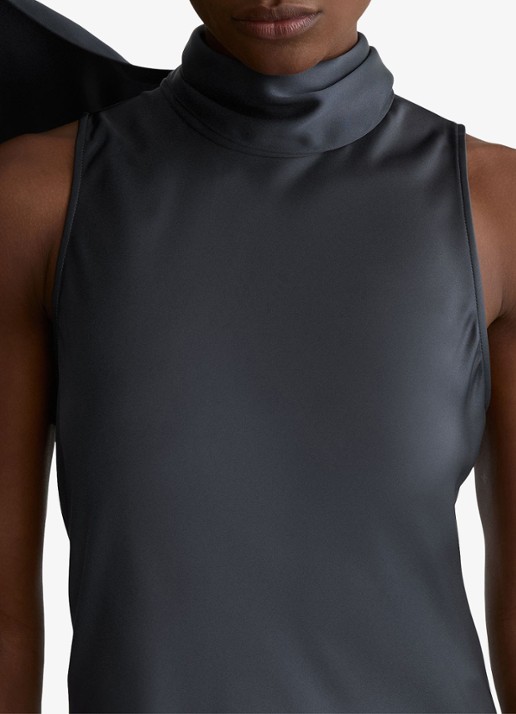 Reiss Petite Fae maxi jurk met sjaalkraag - detail 5 grijs