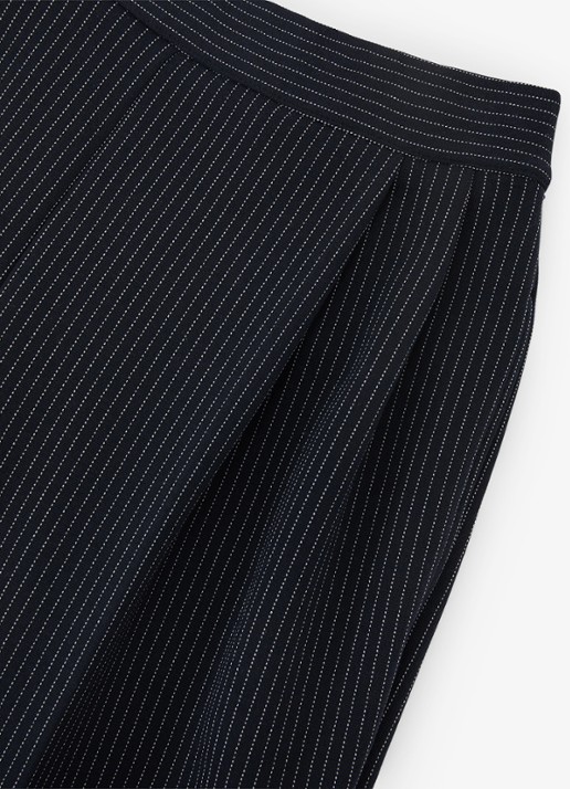 Reiss Petite high waist wide fit pantalon met streepprint - detail 6 donkerblauw