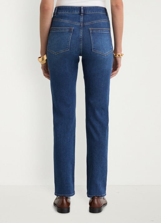 Reiss Petite Isabel high waist skinny fit jeans met medium wassing - achterkant 5 indigo