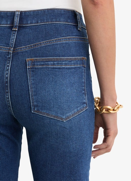 Reiss Petite Isabel high waist skinny fit jeans met medium wassing - detail 3 indigo