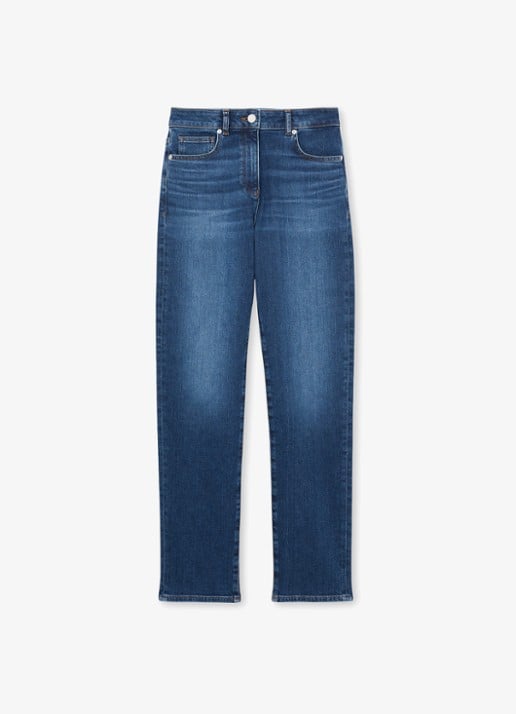 Reiss Petite Isabel high waist skinny fit jeans met medium wassing - voorkant 6 indigo