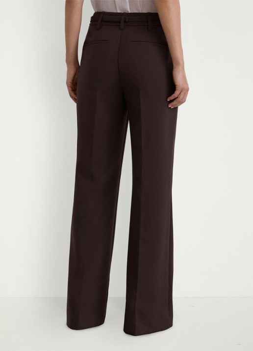 Reiss Petite Leona high waist flared pantalon met steekzakken - achterkant 4 bruin