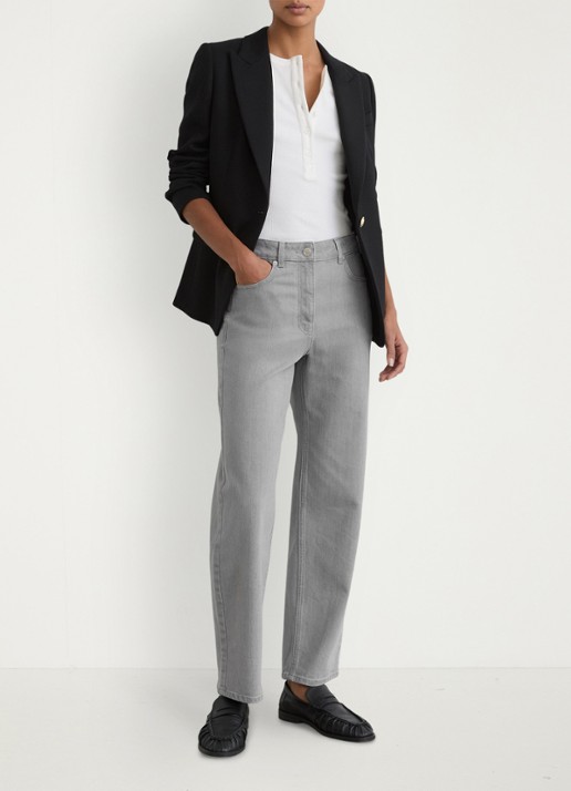 Reiss Petite Selin mid waist straight leg jeans met gekleurde wassing - voorkant 3 grijs