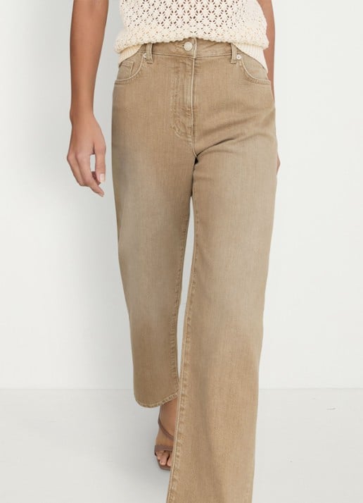 Reiss Petite Selin mid waist straight leg jeans met steekzakken - detail 5 zand