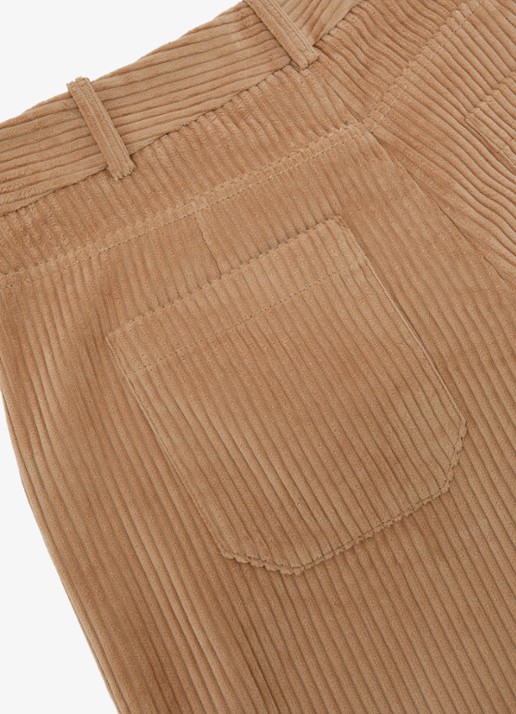 Reiss Petite Stanton high waist wide fit pantalon van corduroy - detail 4 camel