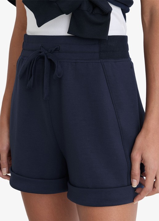 Reiss Phoebe high waist korte joggingbroek met streekzakken - detail 4 navy / blauw