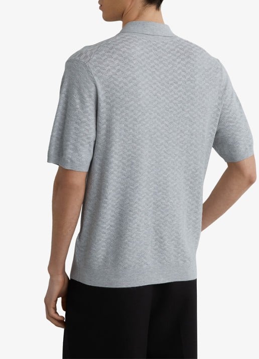 Reiss Phoenix overhemd met structuur - achterkant 6 soft grey / grijs