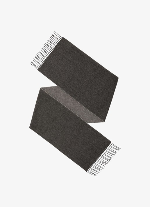 Reiss Picton sjaal in kasjmierblend 180 x 31 cm - detail middengrijs