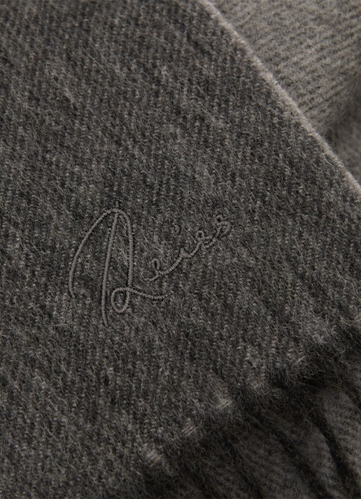 Reiss Picton sjaal in kasjmierblend 180 x 31 cm - detail 2 middengrijs