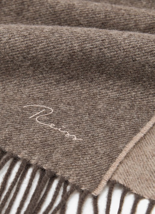 Reiss Picton sjaal in kasjmierblend 180 x 31 cm - detail 3 taupe