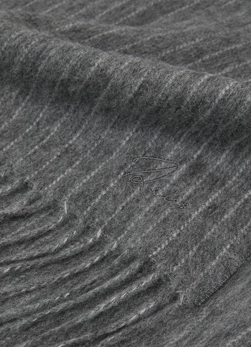 Reiss Picton sjaal van wol en kasjmier - detail 3 grijs