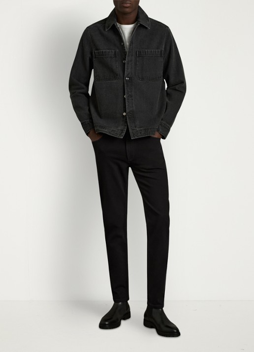 Reiss Picton slim fit jeans met steekzakken - voorkant 2 zwart