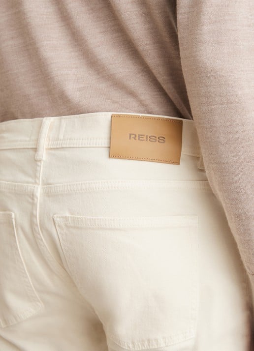 Reiss Picton slim fit jeans met stretch - detail 5 wit