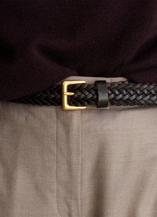 Reiss Pippa riem van leer - detail 5 chocoladebruin