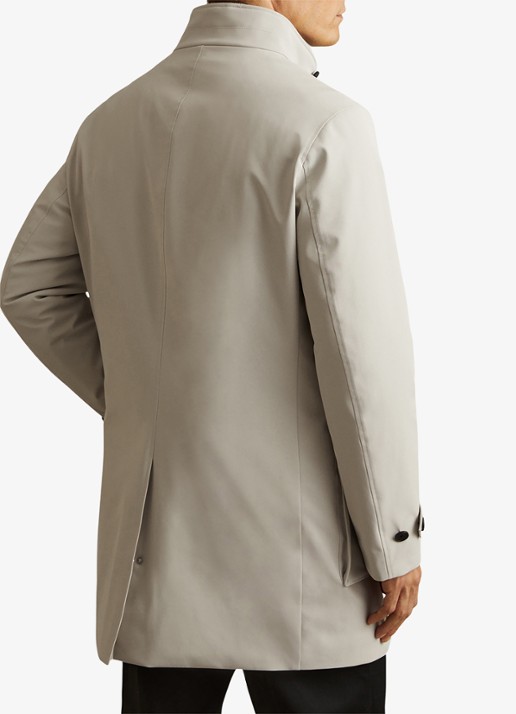 Reiss Player gewatteerde parka met klepzakken - achterkant 3 stone / beige
