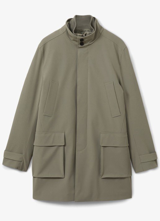 Reiss Player gewatteerde parka met klepzakken - voorkant lindegroen