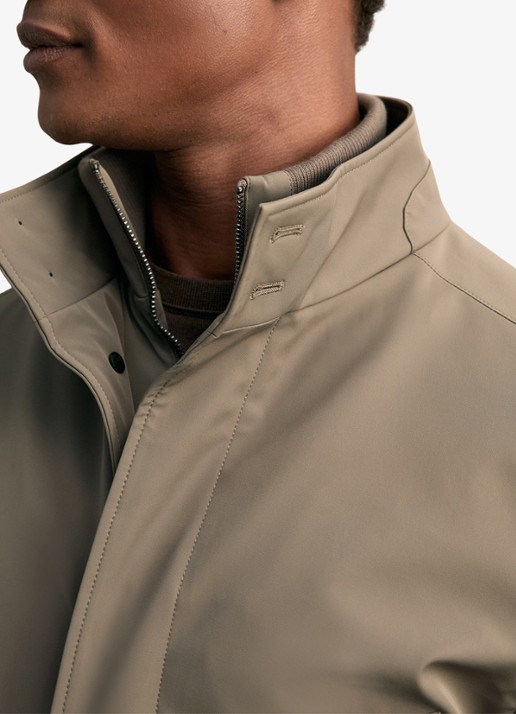 Reiss Player mantel met uitneembare voering  - detail 2 donkerbeige