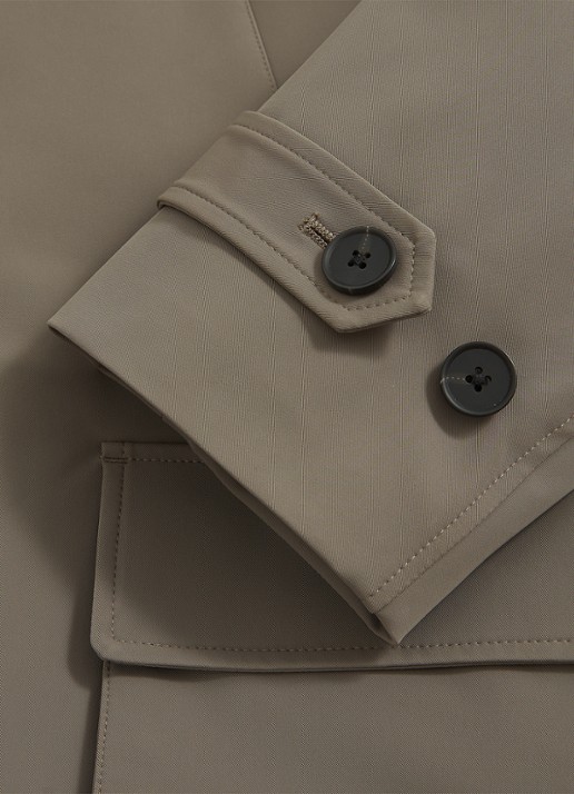 Reiss Player mantel met uitneembare voering  - detail 4 donkerbeige