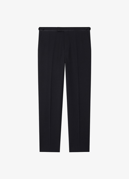 Reiss Poker slim fit pantalon met steekzakken - voorkant 3 donkerblauw