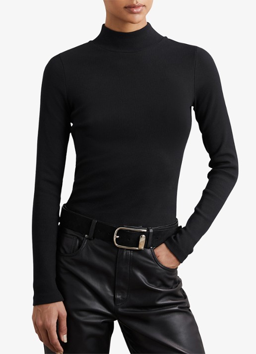 Reiss Polly longsleeve met stretch - detail 4 zwart