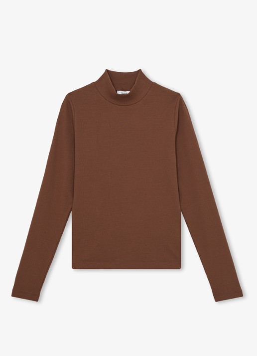 Reiss Polly longsleeve met stretch - voorkant 5 camel