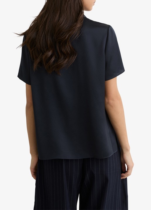 Reiss Polly tuniek van zijde - achterkant 6 donkerblauw