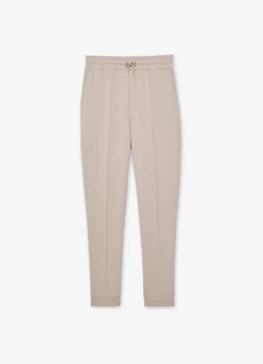 Reiss Premier Premium tapered fit joggingsbroek met steekzakken - voorkant 2 beige